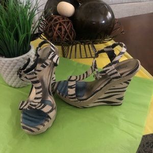 Fabric heels open toe ankle wrap